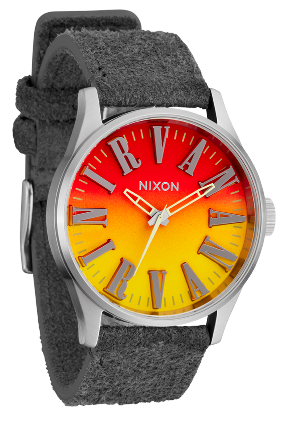 Nixon Nirvana Sentry Leather Watch | Unplug Fade | Nirvana Collaboration