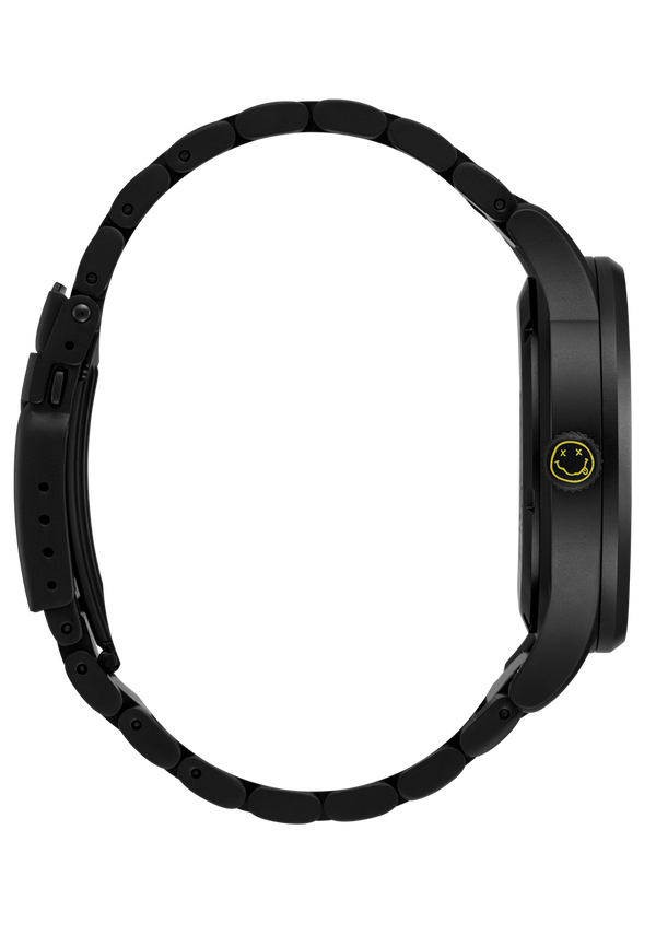 Nixon Nirvana Sentry Wobble Watch | Matte Super Black / Blue | Nirvana Collaboration