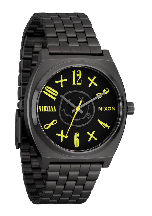 Nixon Nirvana Time Teller Watch | Black Nirvana Smiley Face | Nirvana Collaboration