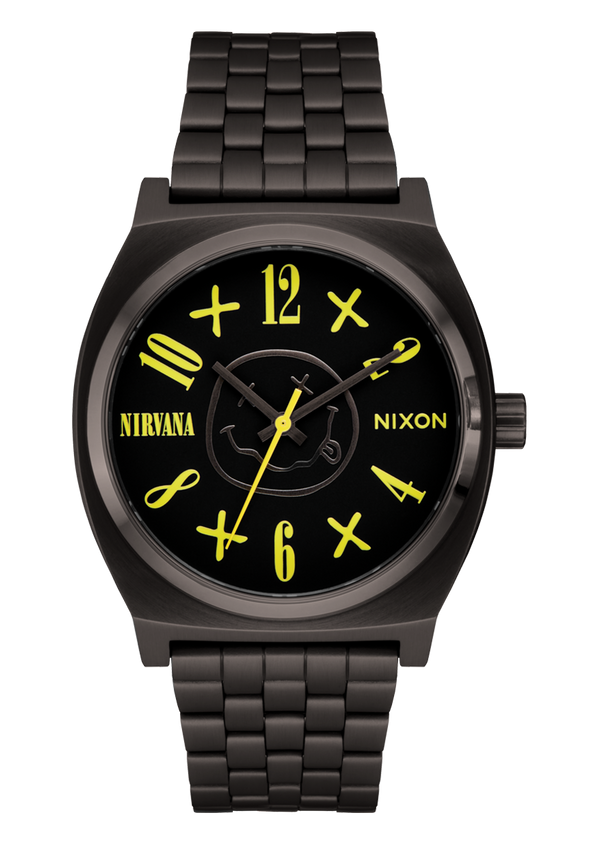 nixon Nirvana Time Teller Watch | Black Nirvana Smiley Face | Nirvana Collaboration