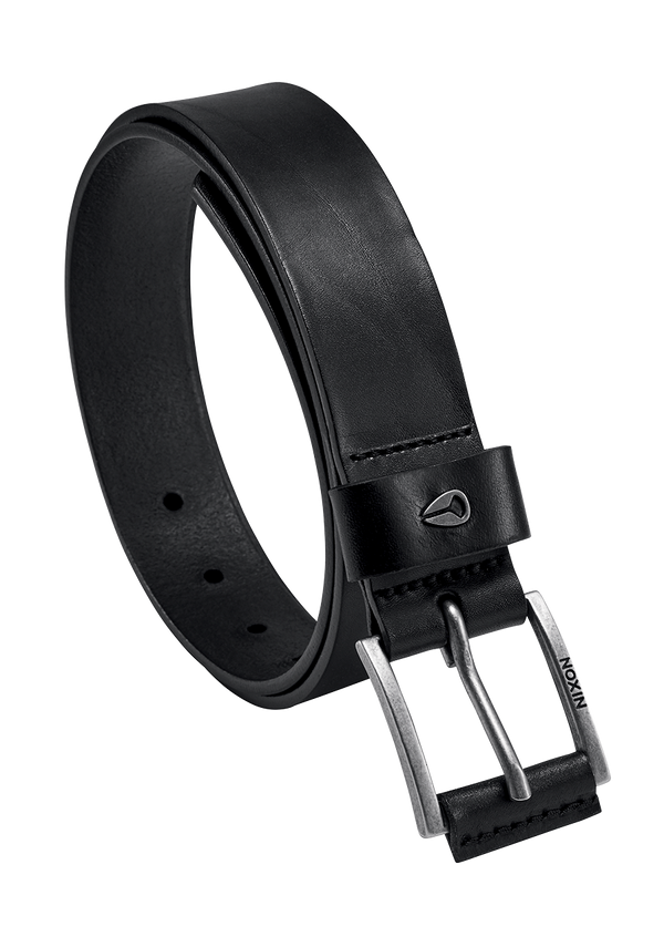 Nixon Americana Leather Belt | Black / Silver