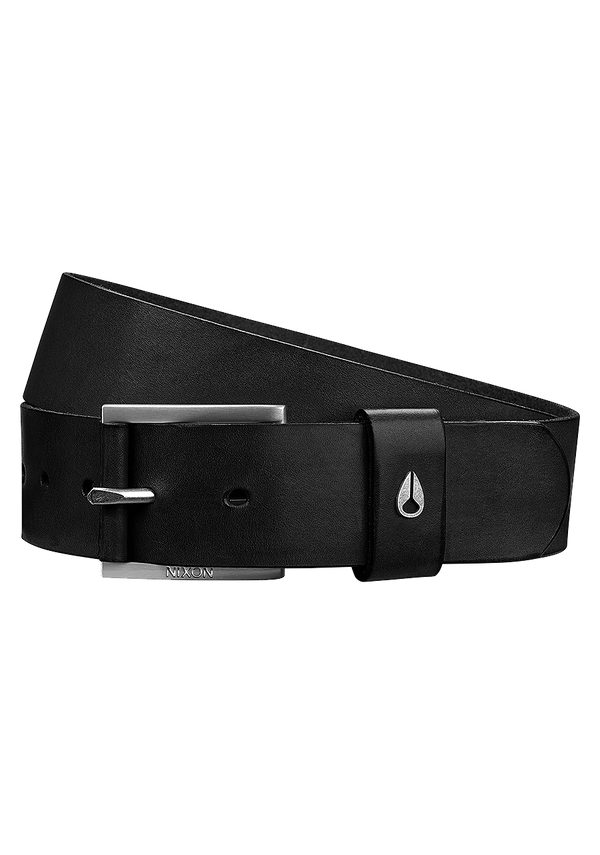 nixon Americana Leather Belt | Black / Silver