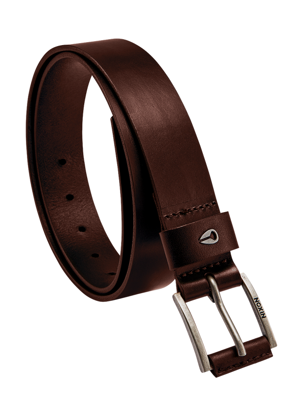 Nixon Americana Leather Belt | Dark Brown