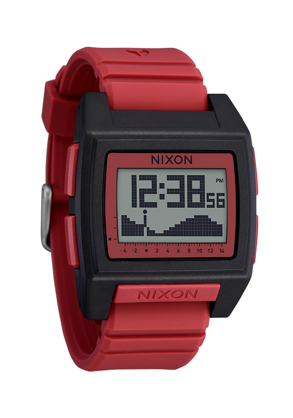 Nixon Base Tide Pro Watch | Black / Hot Sauce | Digital