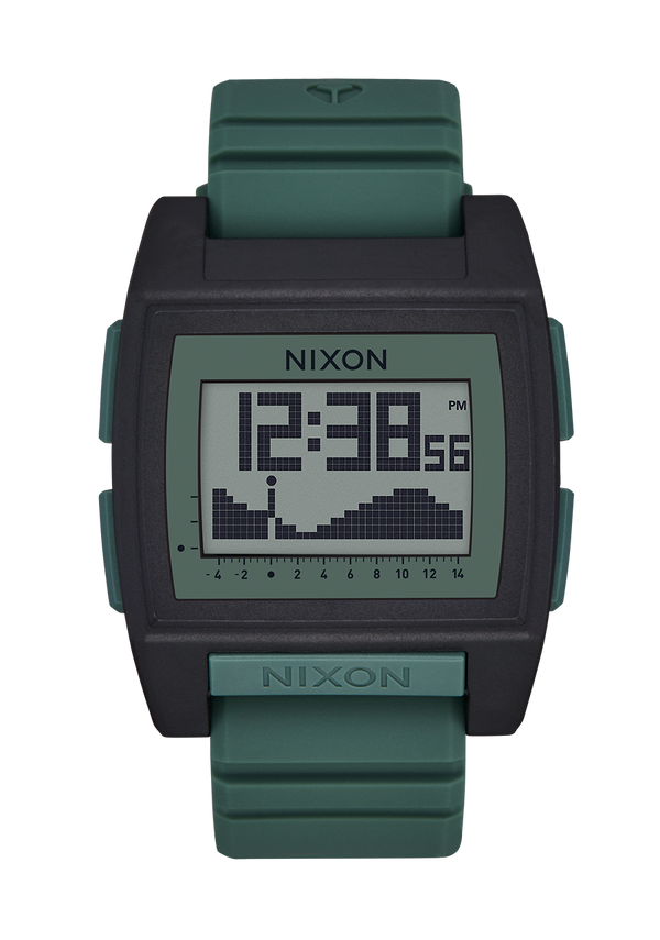 nixon Base Tide Pro Watch | Black / Sage | Digital