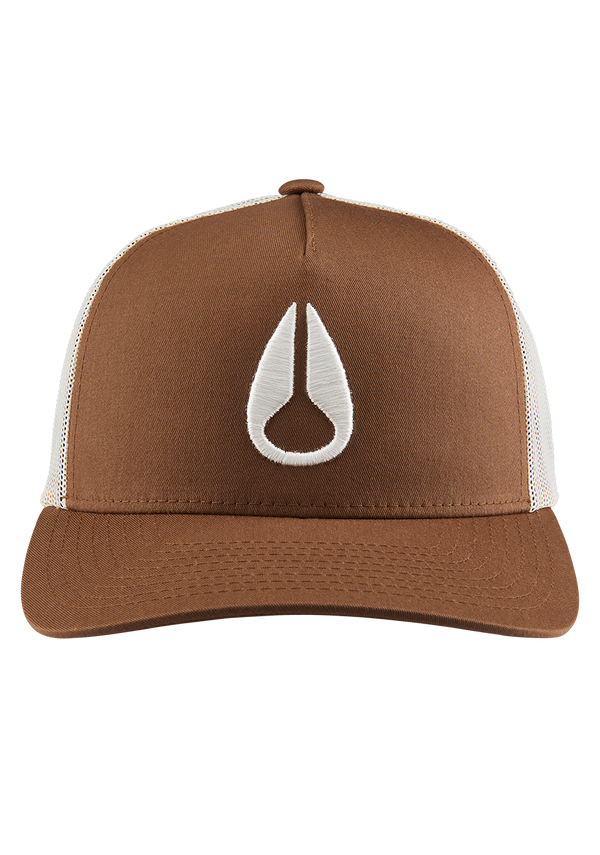 Nixon Iconed Trucker Hat | Brown / Off White