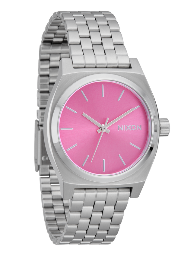 Nixon Medium Time Teller Watch | Silver / Pink | Unisex