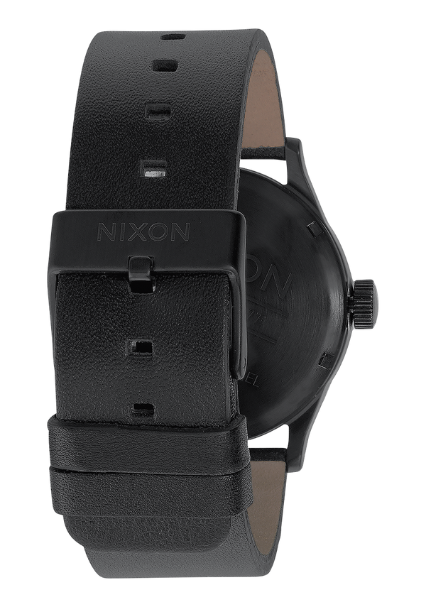 Nixon Sentry Leather Watch | All Black | Men's Leather