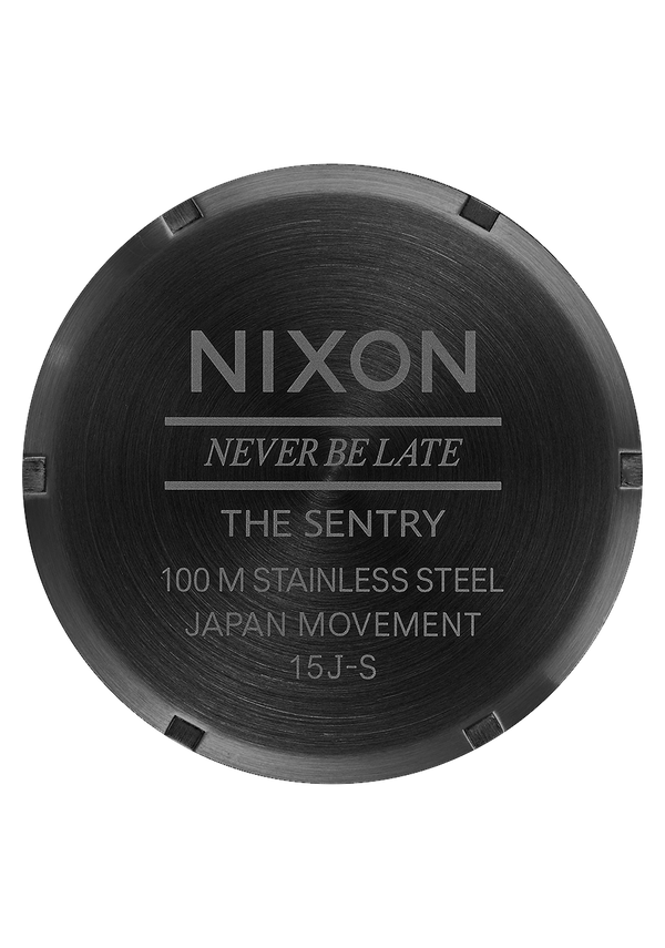 Nixon Sentry Leather Watch | All Black | Men's Leather
