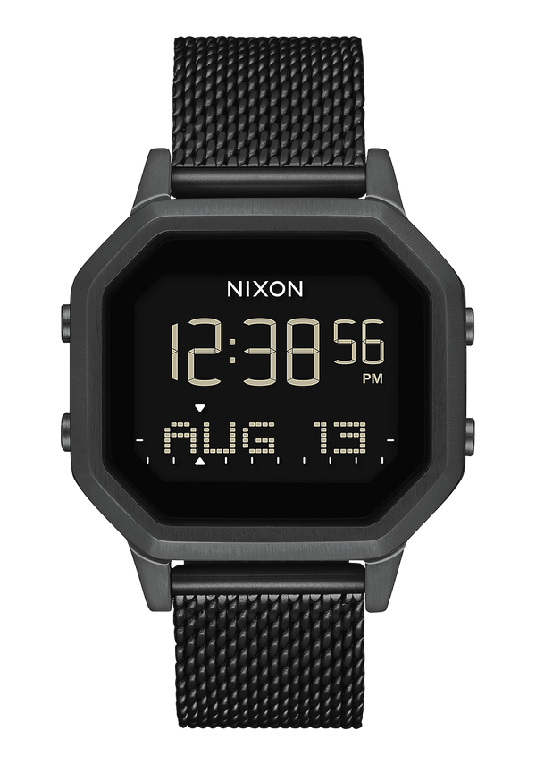 nixon Siren Milanese Watch | All Black | Digital