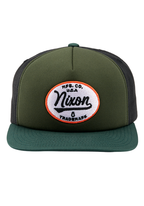 Nixon Tioga Trucker Hat | Dark Olive / Black