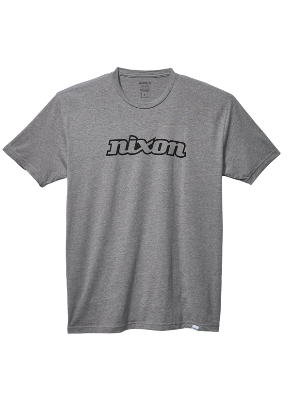 nixon OG Script Eco T-Shirt | Dark Heather Gray / Black