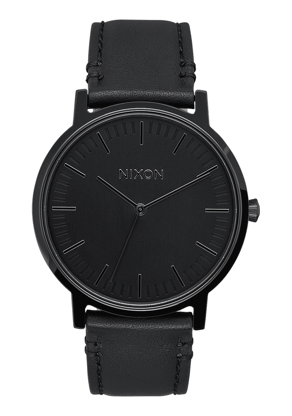 nixon Porter Leather Watch | All Black | Unisex Leather