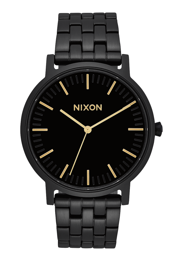 nixon Porter Watch | All Black / Gold | Unisex Stainless Steel