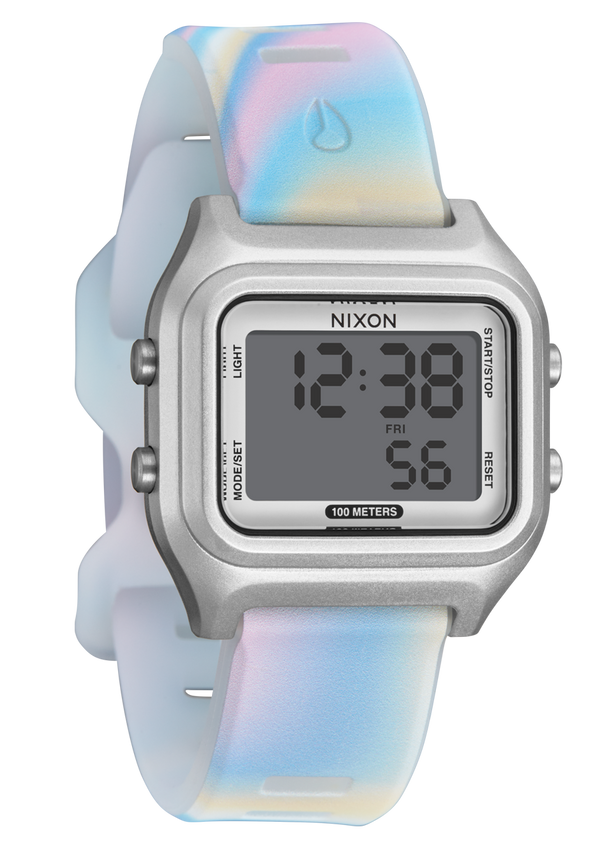 Nixon Ripper Digital Watch | Silver / Pastel Swirl | Recycled Ocean Plastic