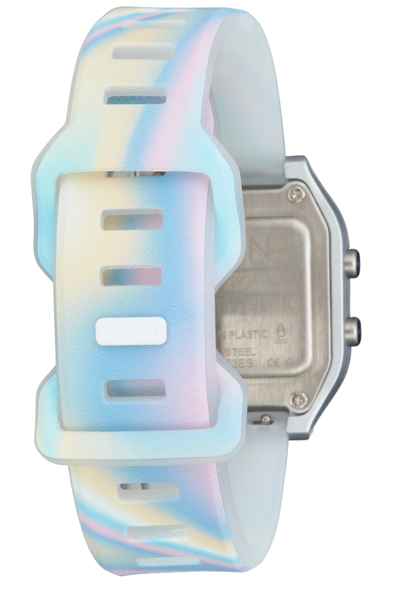Nixon Ripper Digital Watch | Silver / Pastel Swirl | Recycled Ocean Plastic
