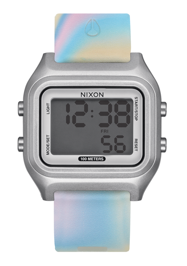nixon Ripper Digital Watch | Silver / Pastel Swirl | Recycled Ocean Plastic