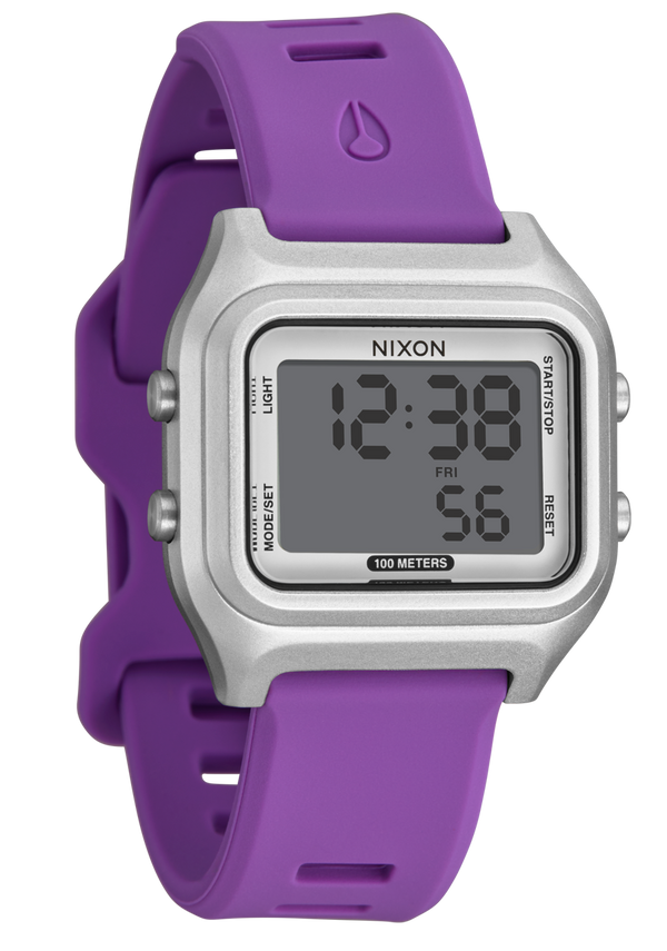 Nixon Ripper Digital Watch | Silver / Purple | Recycled Ocean Plastic