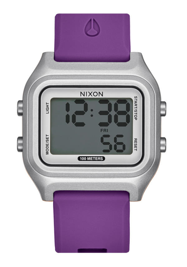 nixon Ripper Digital Watch | Silver / Purple | Recycled Ocean Plastic
