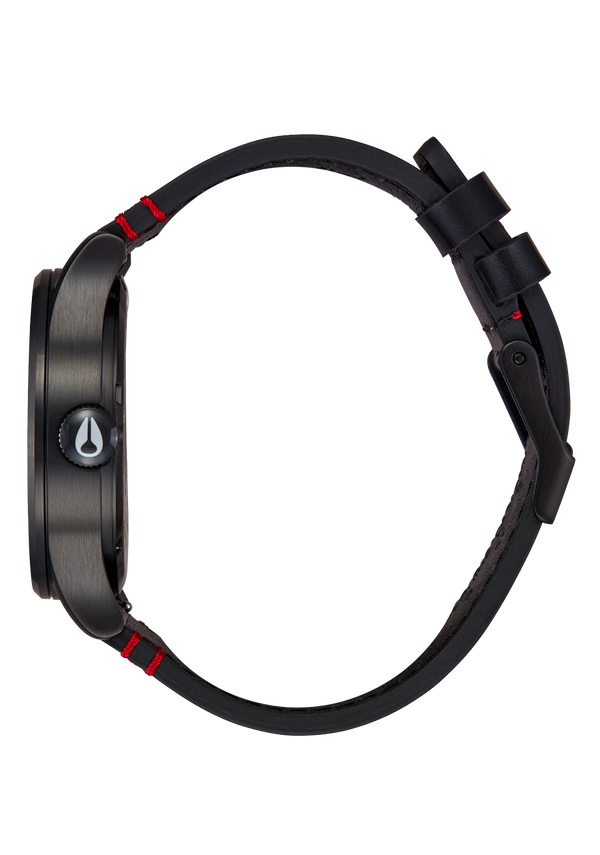 Nixon Rolling Stones Sentry Leather Watch | All Black | Men's Leather
