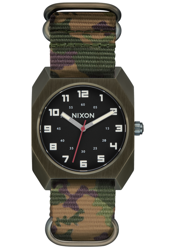 nixon Scout Watch | Dark Olive / Camo | Analog Nylon Strap Watch