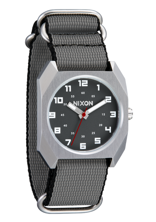 Nixon Scout Watch | Silver / Charcoal | Analog Nylon Strap Watch