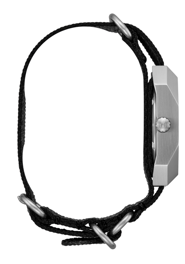 Nixon Scout Watch | Silver / Charcoal | Analog Nylon Strap Watch