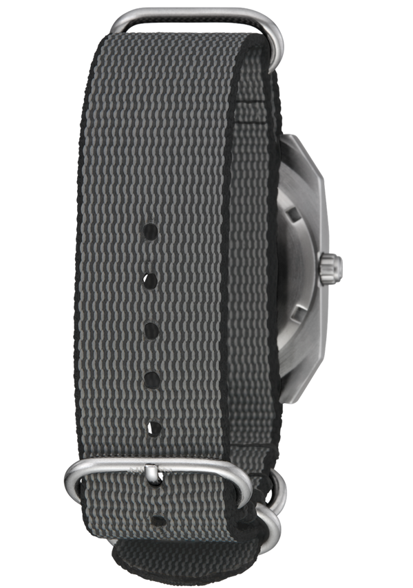 Nixon Scout Watch | Silver / Charcoal | Analog Nylon Strap Watch