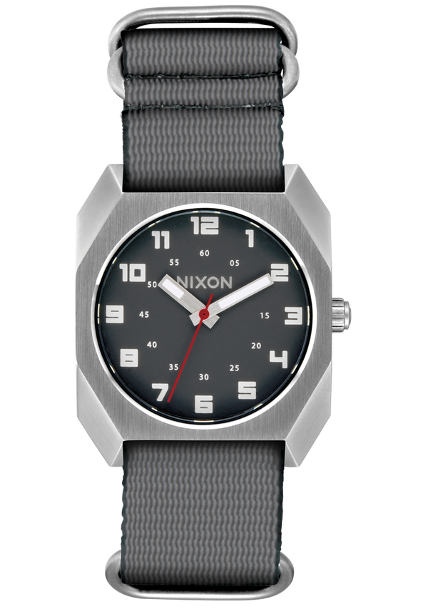 nixon Scout Watch | Silver / Charcoal | Analog Nylon Strap Watch