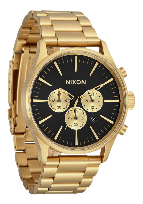 Nixon Sentry Chrono Watch | All Gold / Black | Men's Stainless Steel