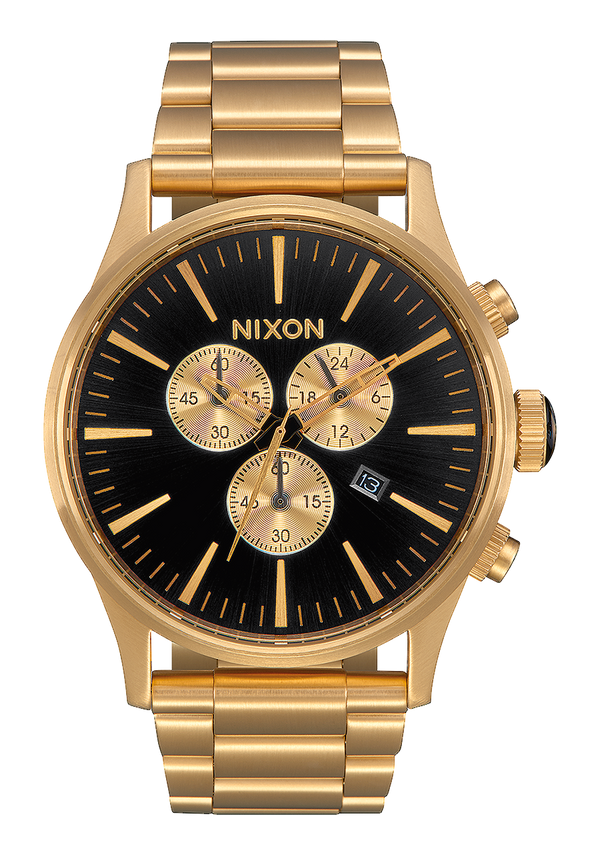nixon Sentry Chrono Watch | All Gold / Black | Men's Stainless Steel