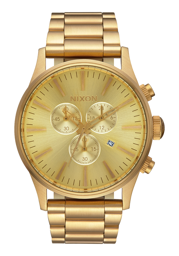 nixon Sentry Chrono Watch | All Gold | Men's Stainless Steel