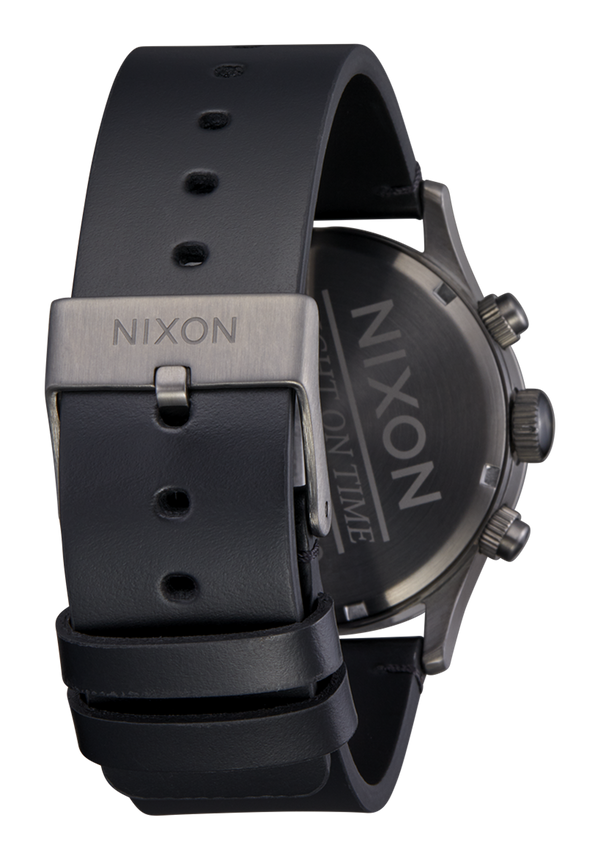 Nixon Sentry Chrono Watch | All Gunmetal / Black | Men's Leather