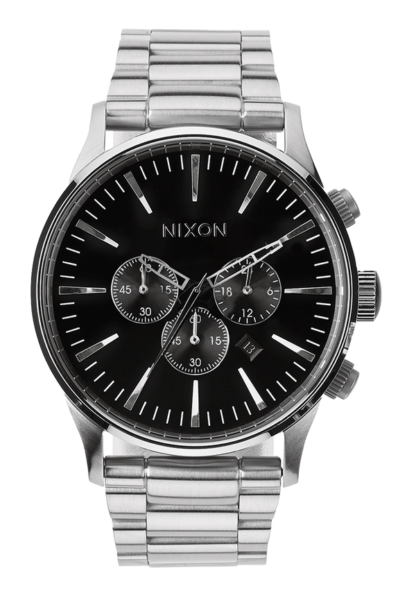 nixon Sentry Chrono Watch | Black | Men's Stainless Steel
