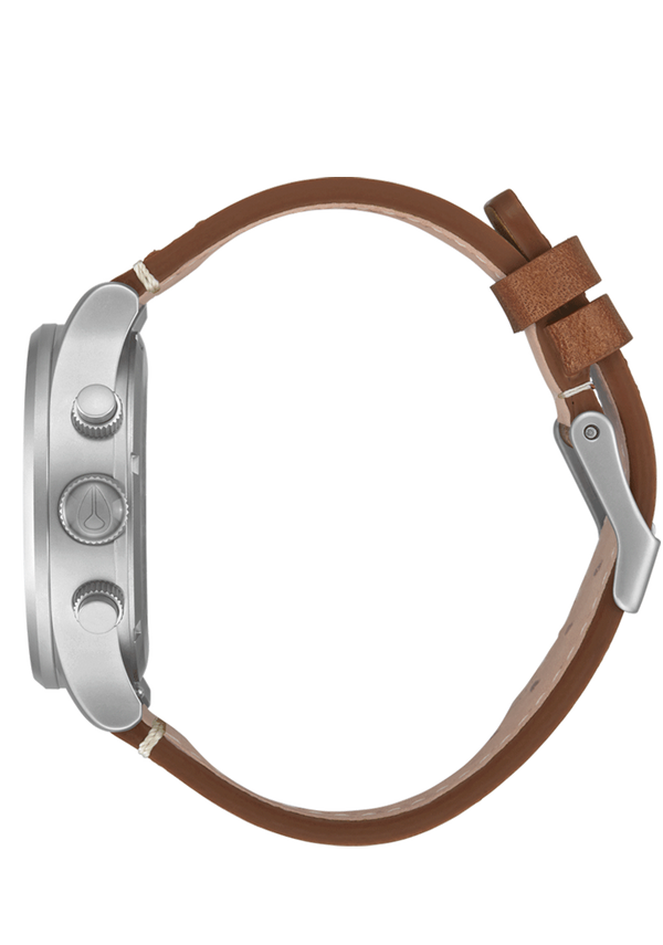 Nixon Sentry Chrono Watch | Light Gunmetal / Basalt / Sienna | Men's Leather