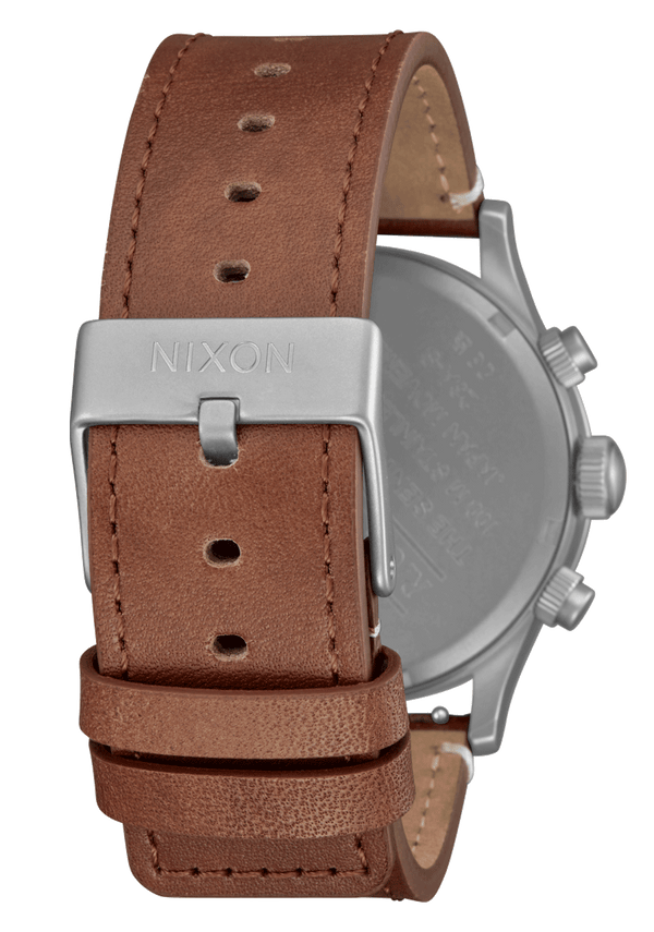 Nixon Sentry Chrono Watch | Light Gunmetal / Basalt / Sienna | Men's Leather