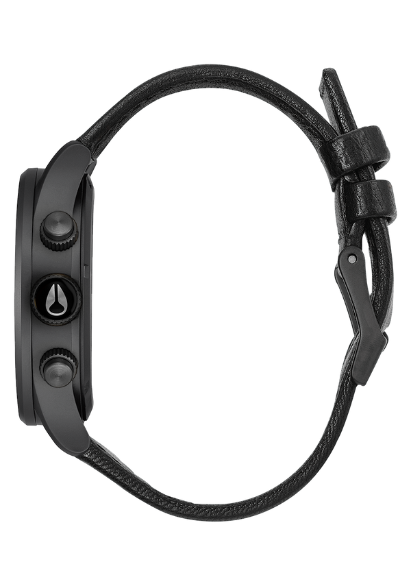 Nixon Sentry Chrono Watch | Matte Black / Gold / Black | Men's Leather