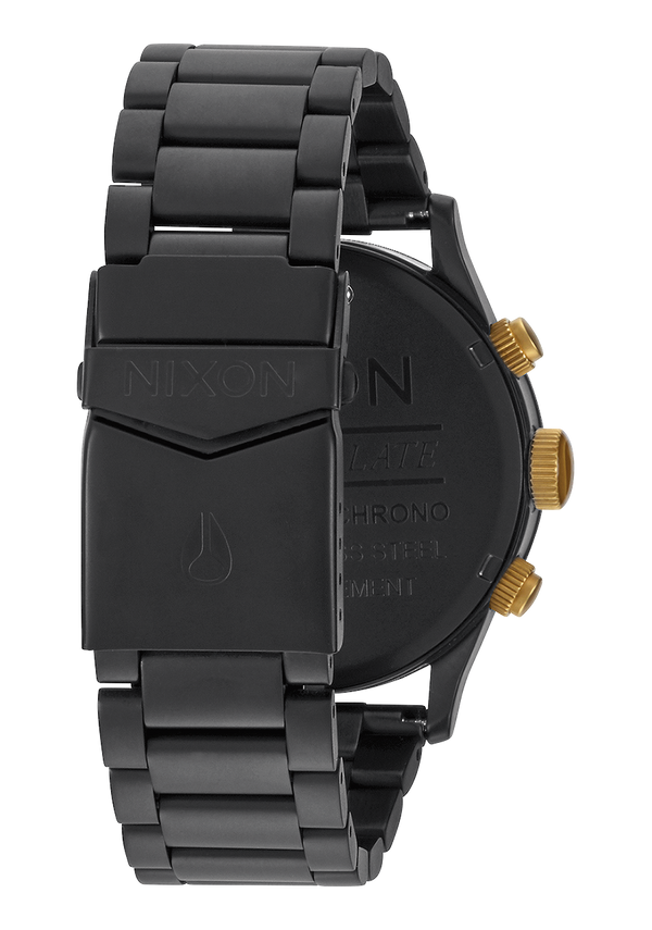 Nixon Sentry Chrono Watch | Matte Black / Gold | Men's Stainless Steel