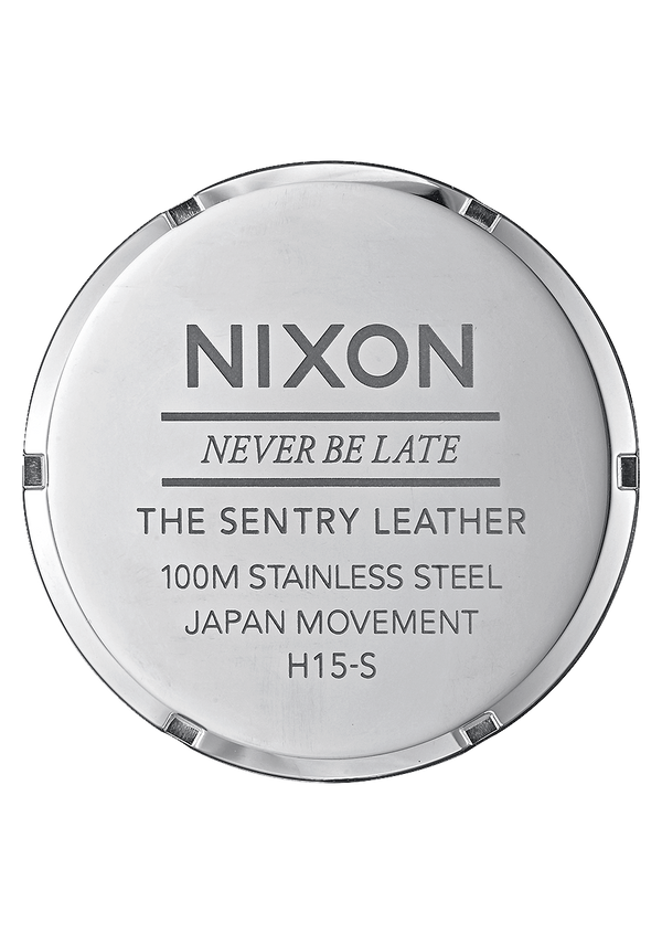 Nixon Sentry Leather Watch | Blue / Brown | Men's Leather