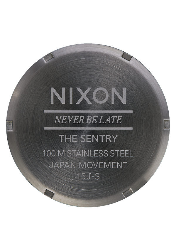 Nixon Sentry Leather Watch | Gunmetal / Black | Men's Leather
