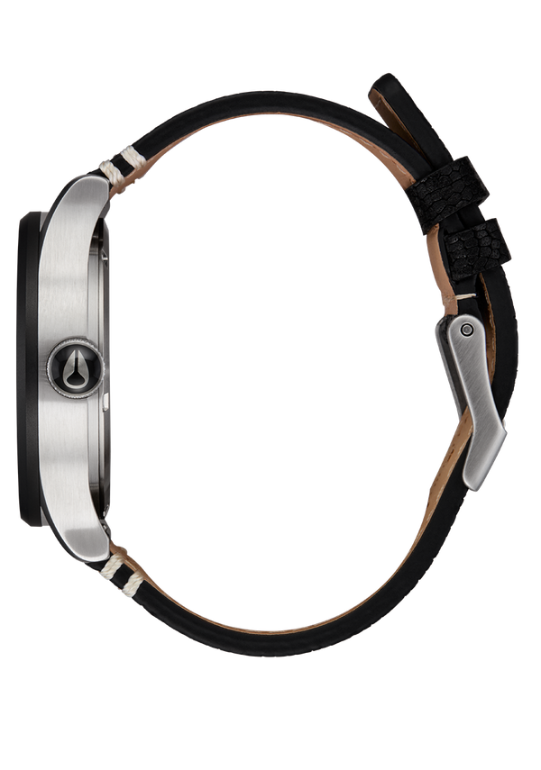 Nixon Sentry Leather Watch | Silver / Rosewood / Black | Leather Analog