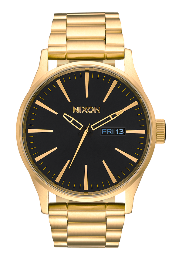nixon Sentry Stainless Steel Watch | All Gold / Black | Men's Stainless Steel