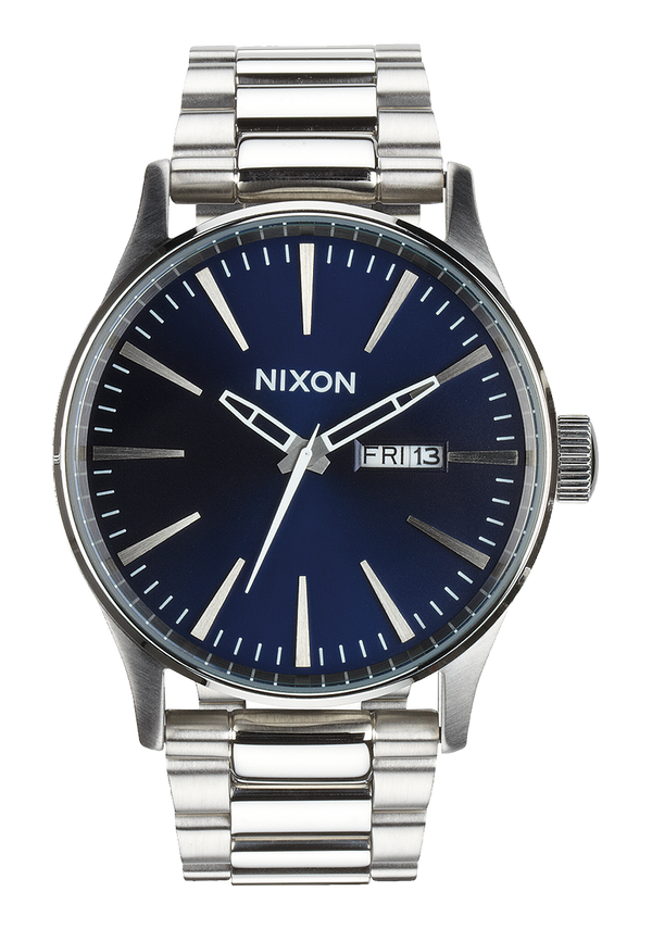 nixon Sentry Stainless Steel Watch | Blue Sunray | Men's Stainless Steel