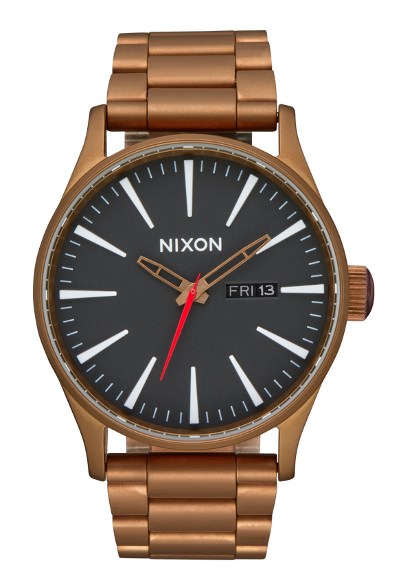 nixon Sentry Stainless Steel Watch | Bronze / Black | Men's Stainless Steel