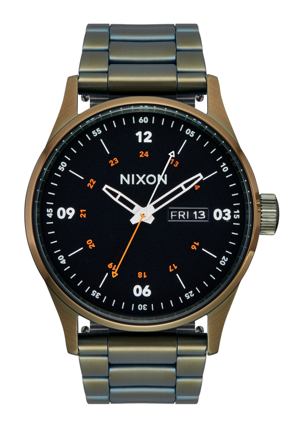 nixon Sentry Stainless Steel Watch | Dark Olive / Black | Men's Stainless Steel