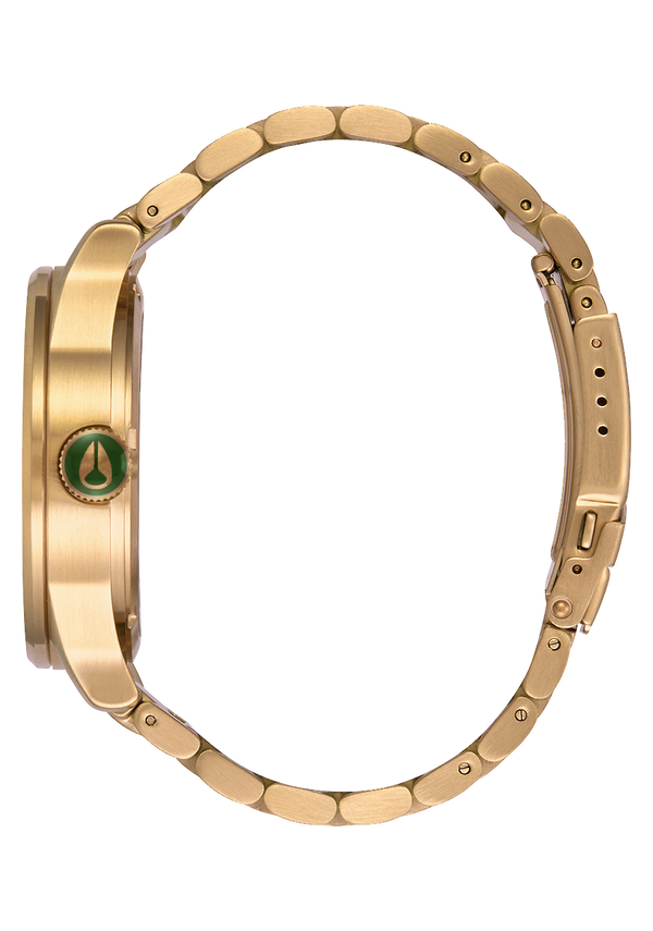 Nixon Sentry Stainless Steel Watch | Gold / Green Sunray | Men's Stainless Steel