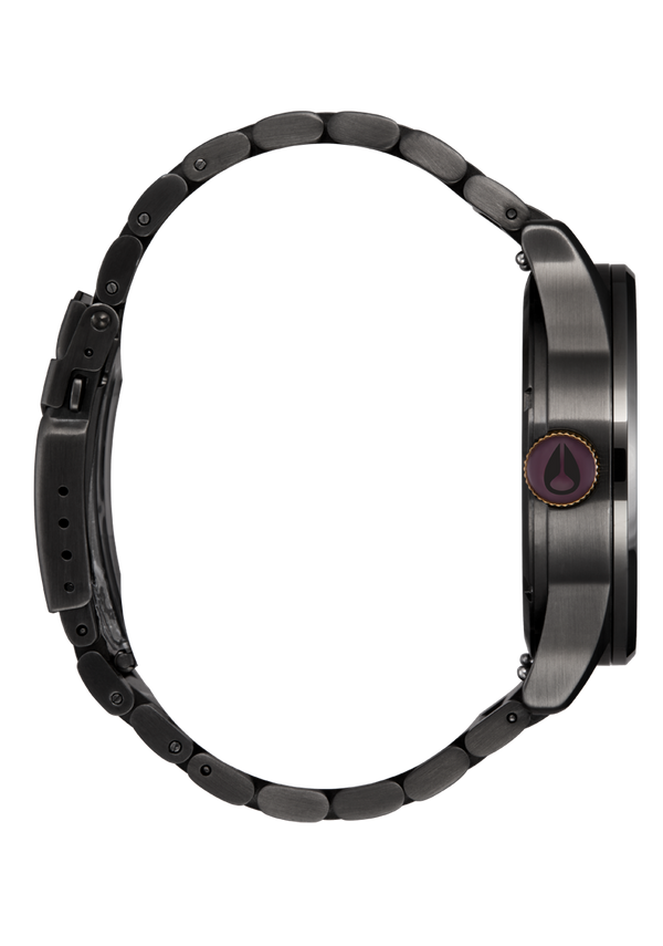 Nixon Sentry Stainless Steel Watch | Gunmetal / Blackberry / Gold | Analog