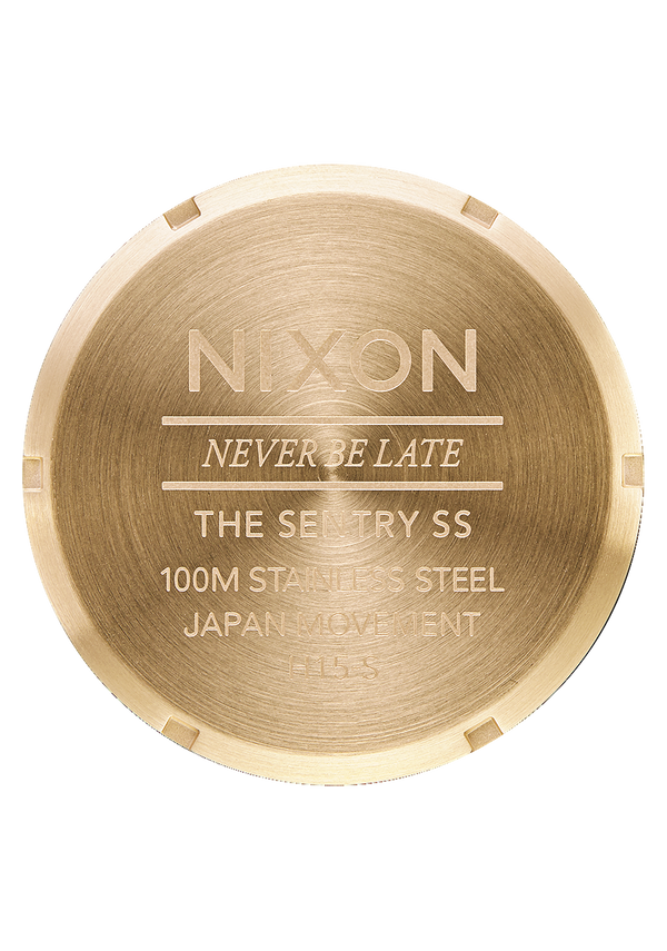 Nixon Sentry Stainless Steel Watch | Oxblood Sunray / Gold | Men's Stainless Steel