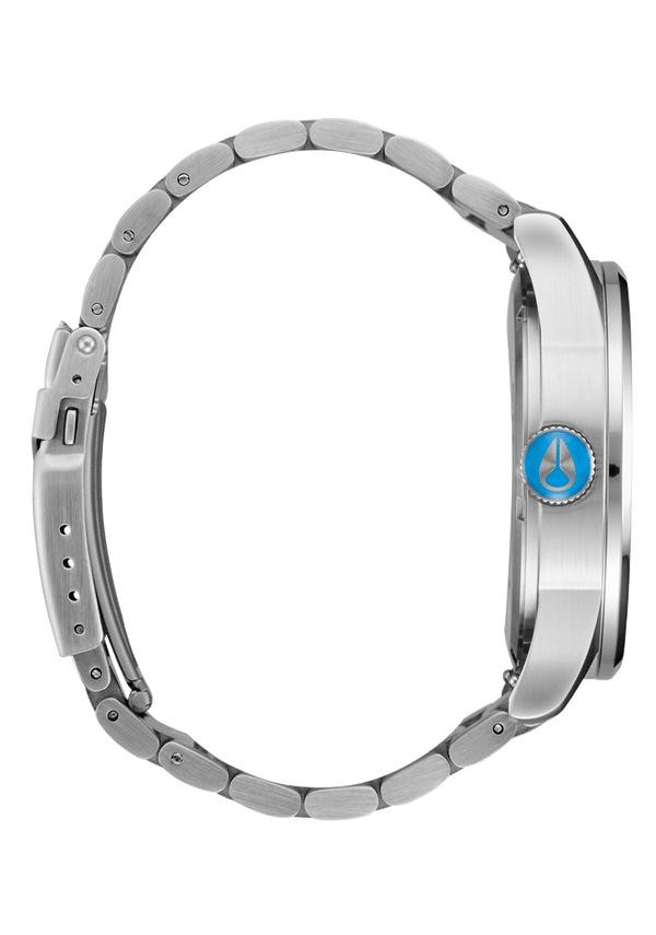 Nixon Sentry Stainless Steel Watch | Silver / Byron Blue Ombre | Men's Stainless Steel