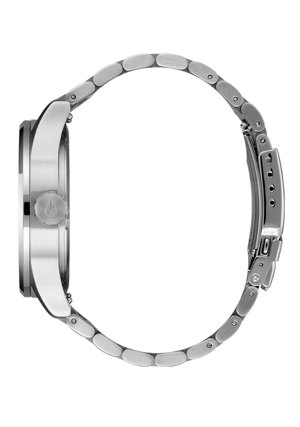 Nixon Sentry Stainless Steel Watch | Silver / Coral | Unique Wristwatch